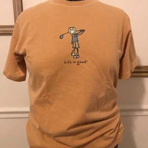 Yellow Life Is Good Golfing Tee-Shirt